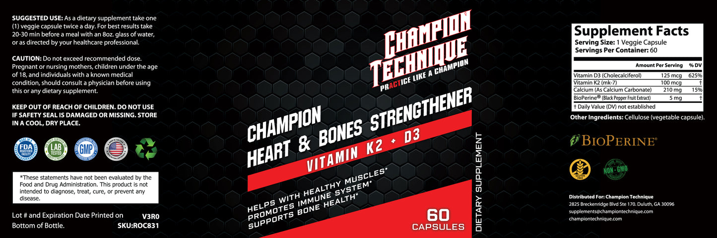 Champion Heart and Bones Strengthener (Vitamins K2 and D3)